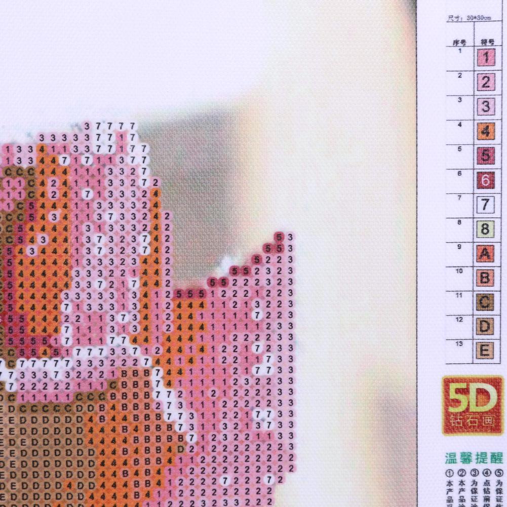 Diamond Embroidery Flowers with Dewdrops Round DIY Diamond Painting Decor