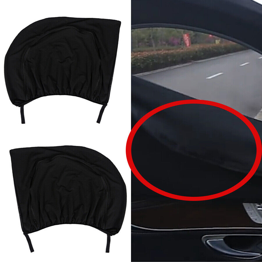 Black Polyester Rear Window Cover Double Layer With Zipper Windshield SunShade