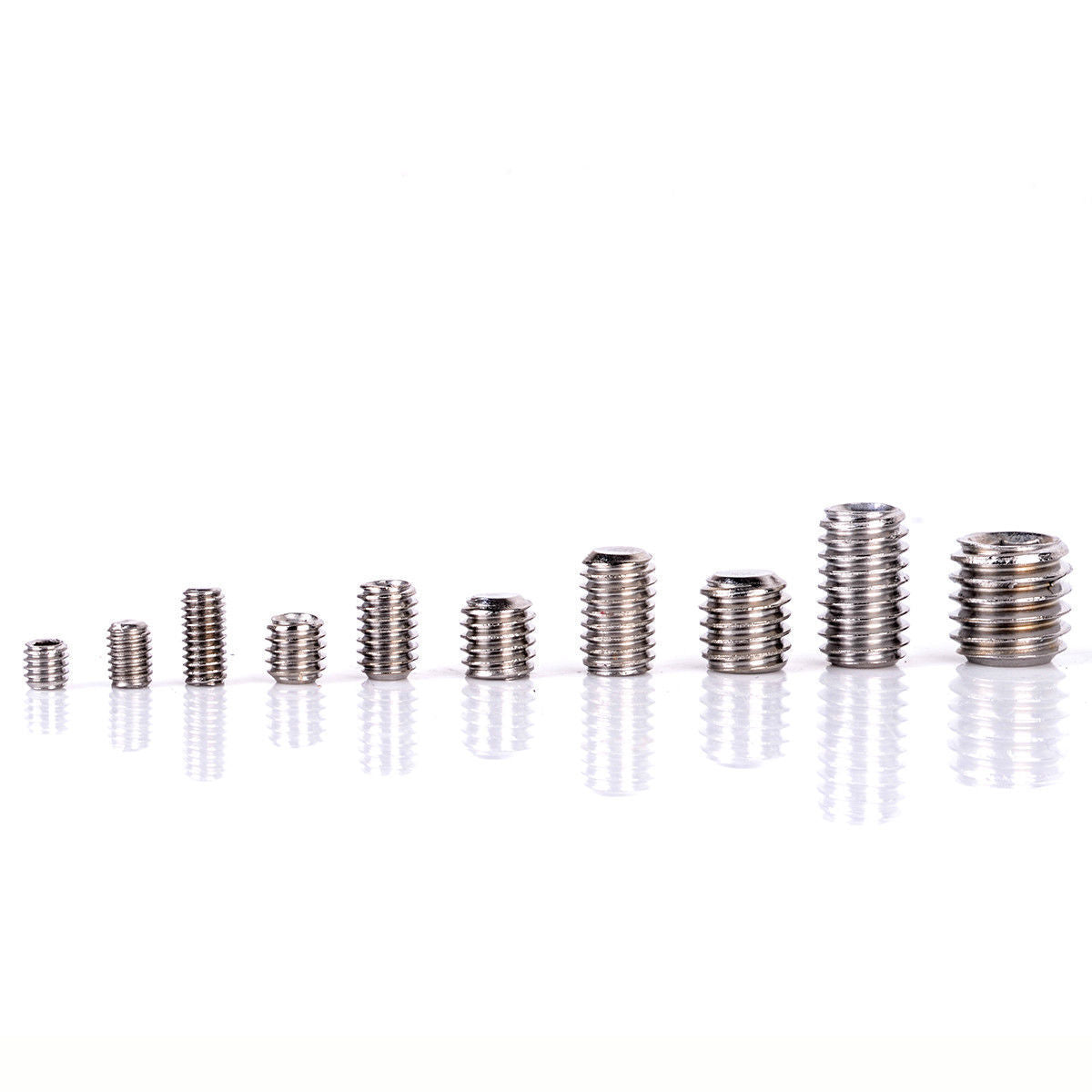 200pcs Stainles Steel Hex Socket Set Screw Grub Screws Assortment Kit M3-M8 Box