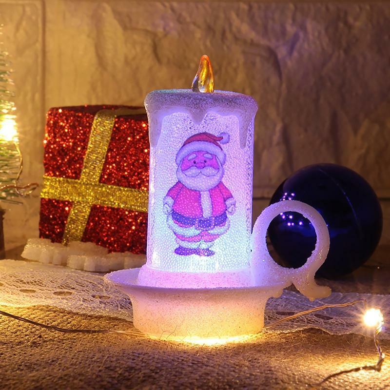 12pc Christmas Decoration Night Candle Light LED Electronic Candle Snowman Light