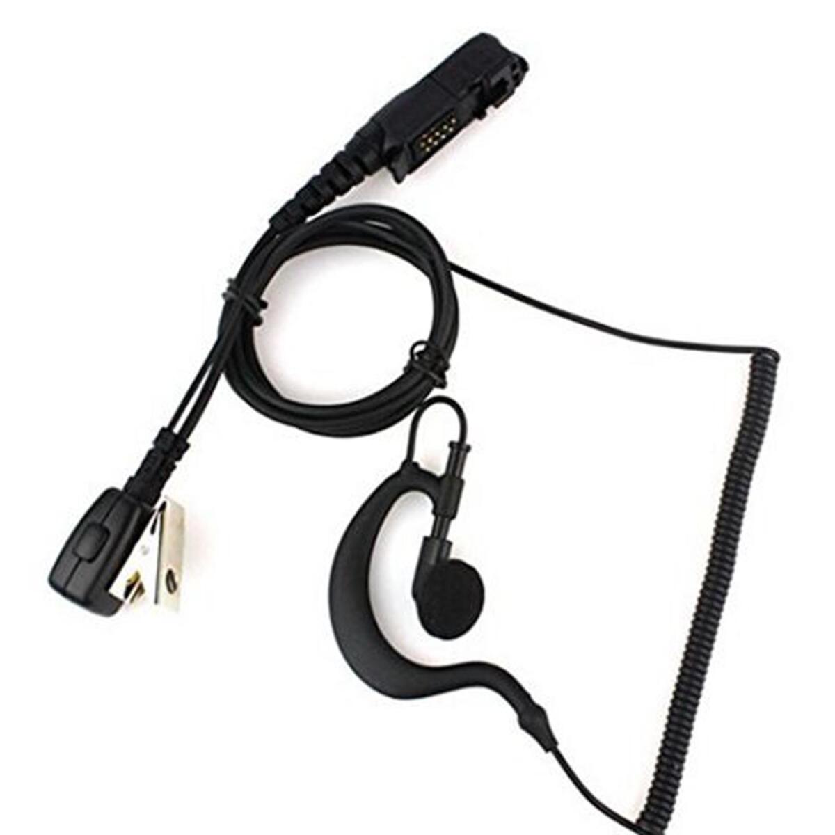 G Shape Walkie Talkie Earpiece, with Mic PTT Headphone Earphone Headset for