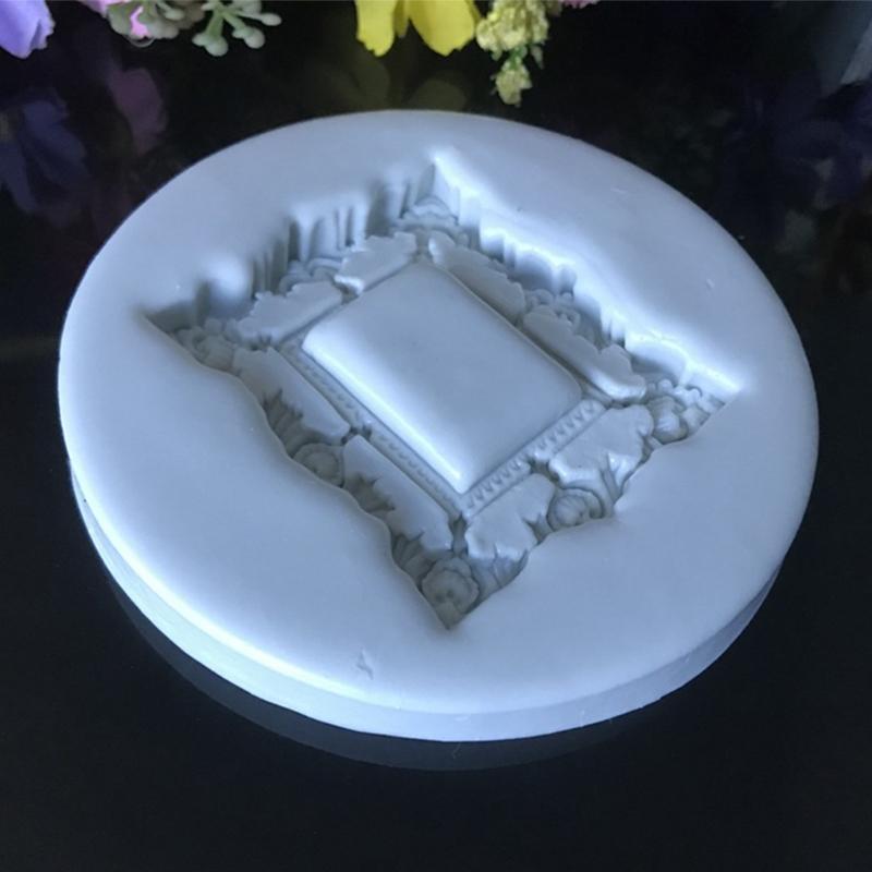 DIY Mirror Fondant Cake Moulds Wedding Frame Cupcake Chocolates Decorating Tools