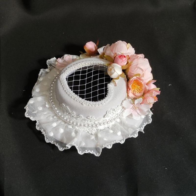 Elegant Flower Hat Shape Hair Barrettes for Children Festival Party Performance