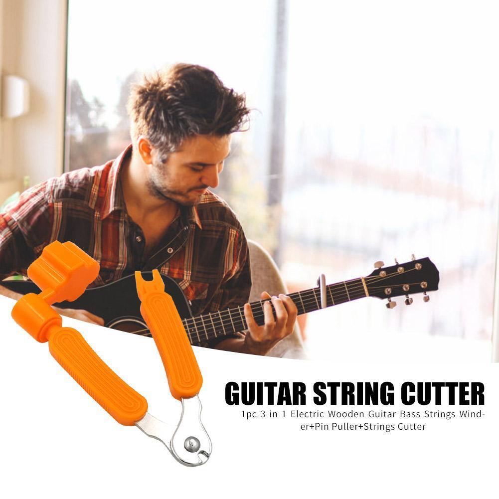 3 in 1 Electric/Wood Guitar String Winder Pin Puller String Cutter (Orange)