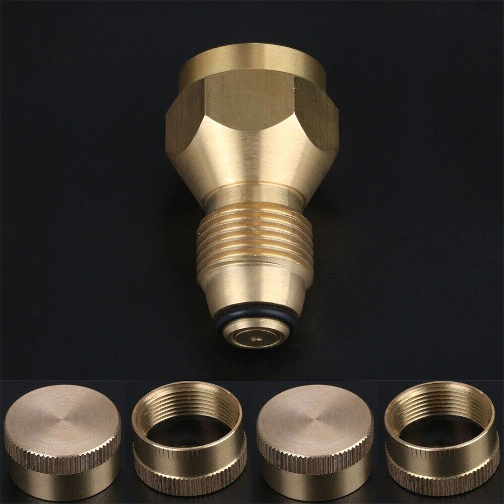 1LB Cylinder POL Tank Propane Refill Adapter Regulator Valve Connectors & 4 Caps
