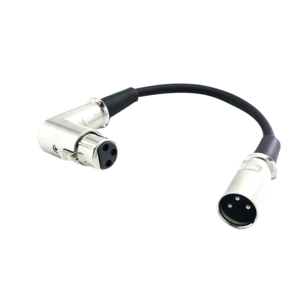 2 Pieces 3' XLR Right Angle  Fe to Straight  Patch Cable