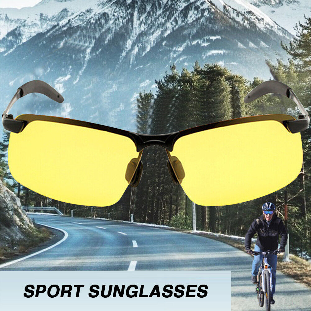 UV Protection Polarized Men Sports Photochromic Sunglasses (Yellow Lens)