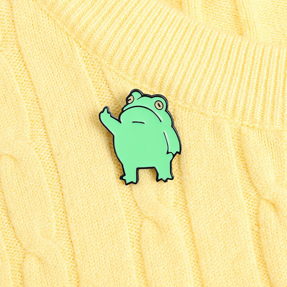Naughty Frog Enamel Brooch Kid Backpack Badges Women Men Lapel Pins Jewelry