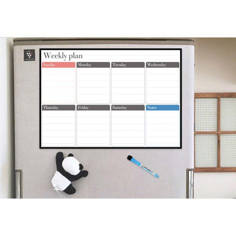 A3 Magnetic Weekly Planner Whiteboard Fridge Magnet Daily Message Drawing Notes