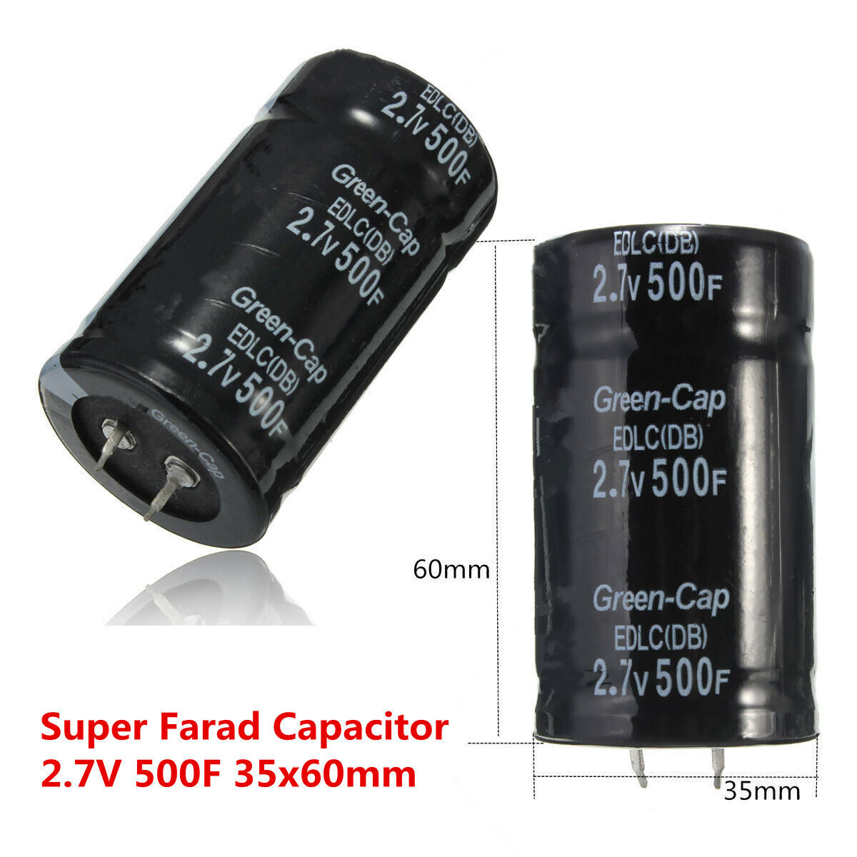 2.7V 500F Automobile Car Farad Capacitor Super Capacitor 35 x 60MM