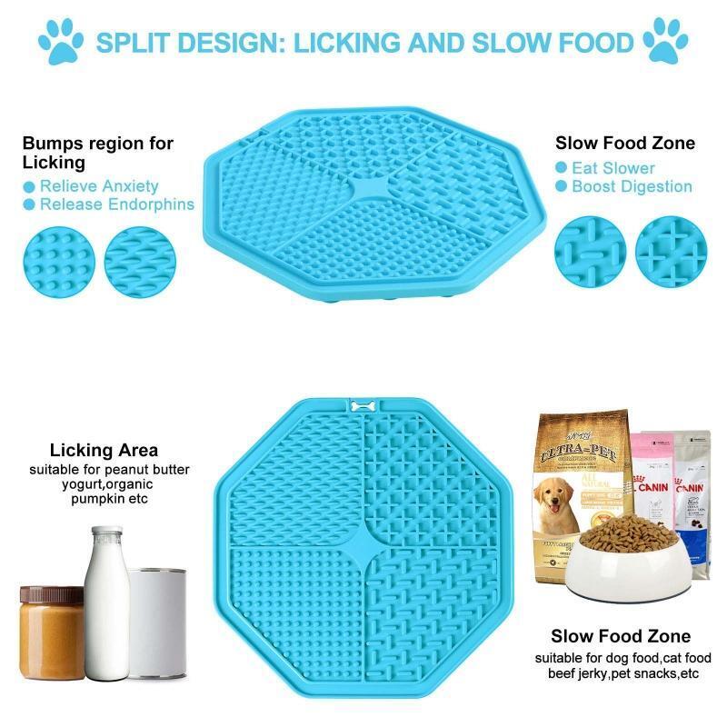 2Pcs Dog Licking Pad for Wet Food Slow Feeder with Suction Cups Puppy Treat Mat