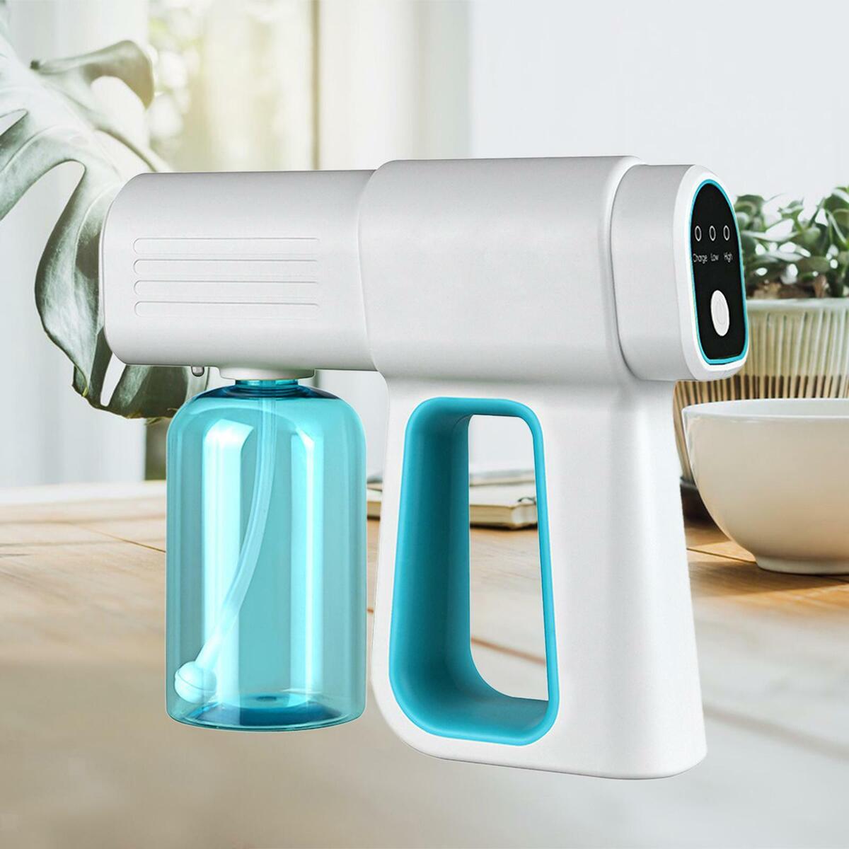 2Pcs Nano Sprayer Gun Adjustable Foggers 380ml with Blue Light Disinfection