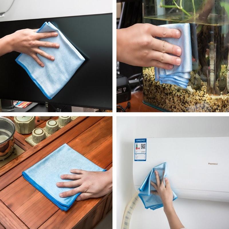 4pcs/set Microfiber Lint-free Cleaning Cloths for Wine Glasses Windows Mirrors