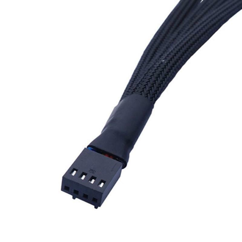Case Fan Power Splitter Hub 4 Pin To 4 Way Cable Motherboard CPU PWM Expansion