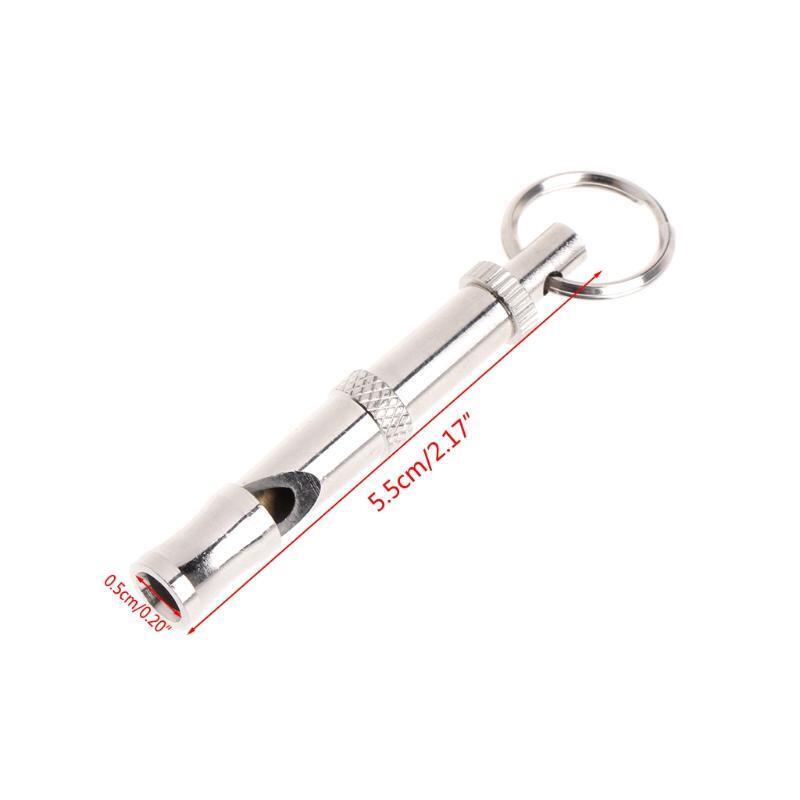 Metal Dog Whistle with Keychain Ring Dogs Training Whistles for Pet Dog Outdoor