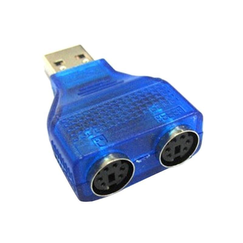 Blue with Chip for your PS/2 Keyboard/ Mouse USB 2.0 To PS 2 Converter Adapter