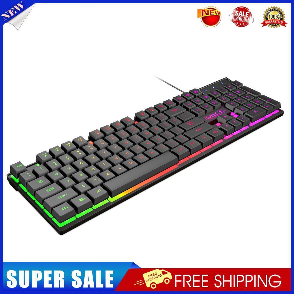iMICE AK-600 Gaming Keyboard Rainbow Backlit USB Wired Computer Keyboard