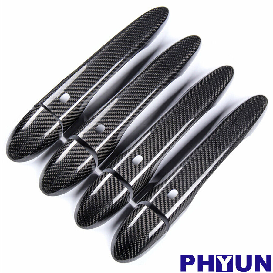 Black Carbon Fiber Door Handle Cover Trim For Maserati Ghibli 2014-2017 2018-19