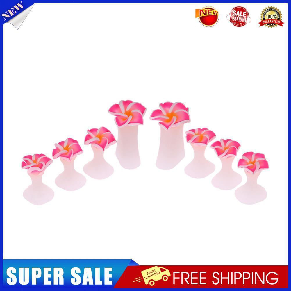 8pcs/set Silicone Toe Separator Salon Polish Manicure Pedicure Tool(Pink)