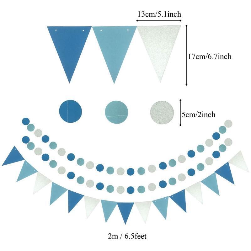 Paper Fans Tissue Pom Poms Dot Garland Triangular Banner Kit Supplies