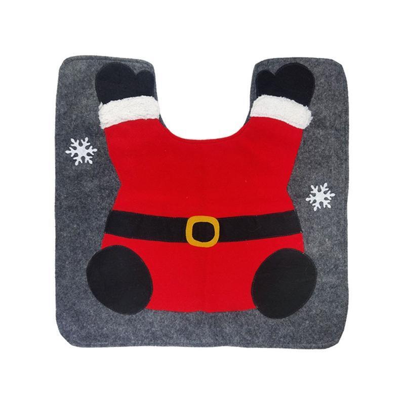 Christmas Gnome Toilet Seat Lid Protection Covers Floor Carpet Set Supplies