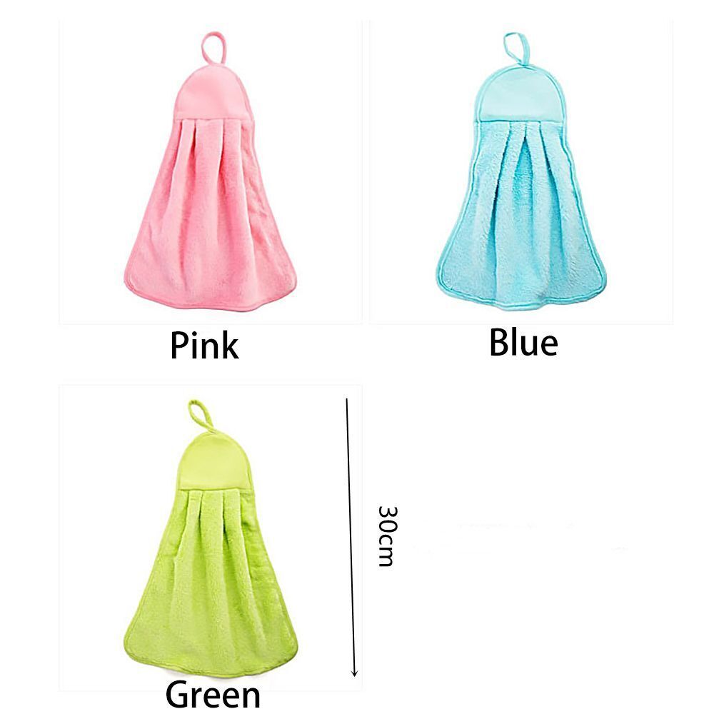33*20cm Dish Cloth Coral Velvet Super Absorbent Hand Towel Hanging Cloth