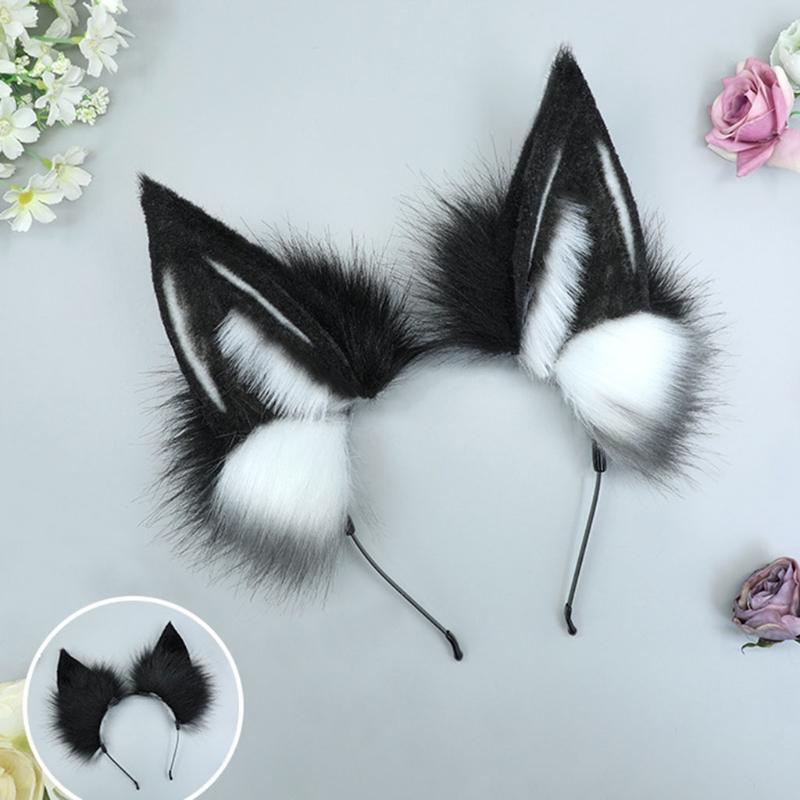 Simulation Wolf Ear Lolita Plush Hair Hoop Headband All-match Outdoor Activities