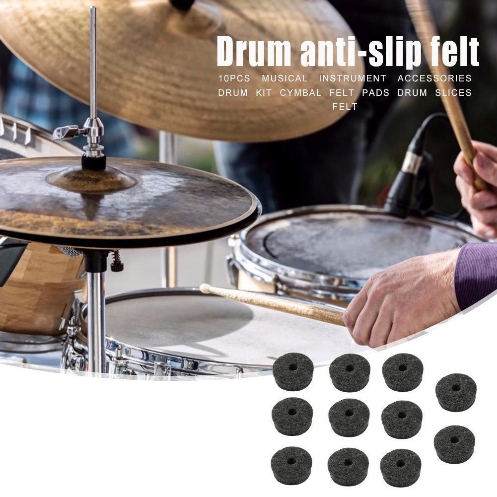 10pcs Drum Kit Cymbal Felt Pads Drum Slices Felt Protection Percussion Part