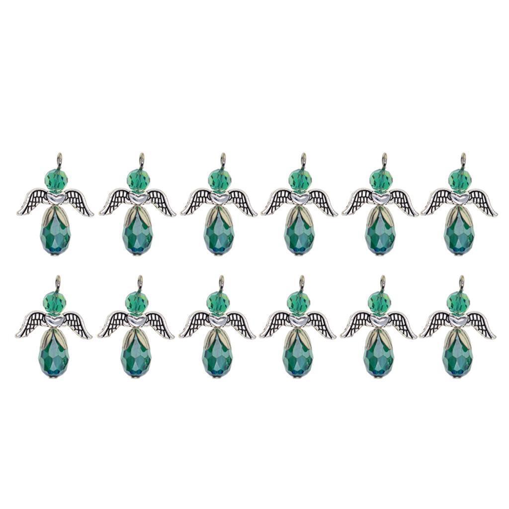24pcs Crystal Faceted Angel Charms Shinning Fairy Pendants Ornaments Crafts