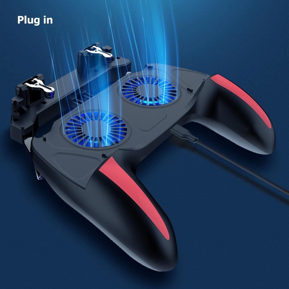 H10 Gaming Grip Controller Gamepad Dual Cooling Fan for PUBG (Plug-in Fan)