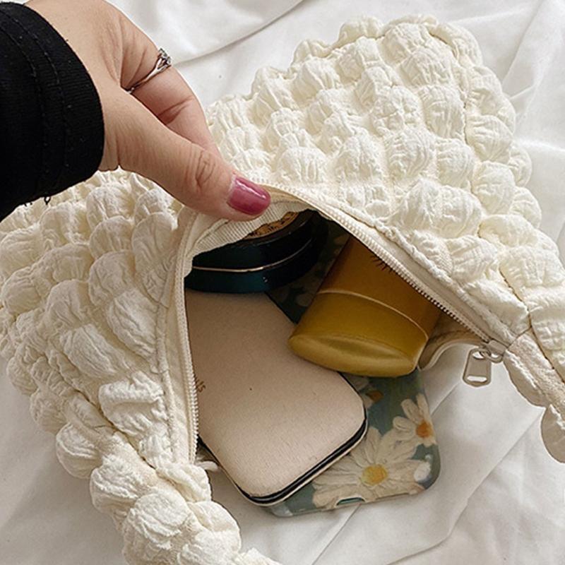 Versatile Underarm Bag Pleated Cloud Bag Shoulder Bag Small Square Bag for Women