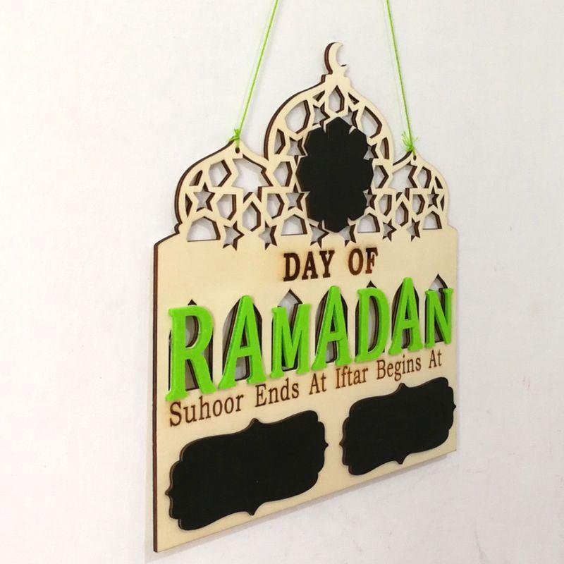 Islam Ramadan Countdown To EID Mubarak Advent Wooden Hanging Message Board Home