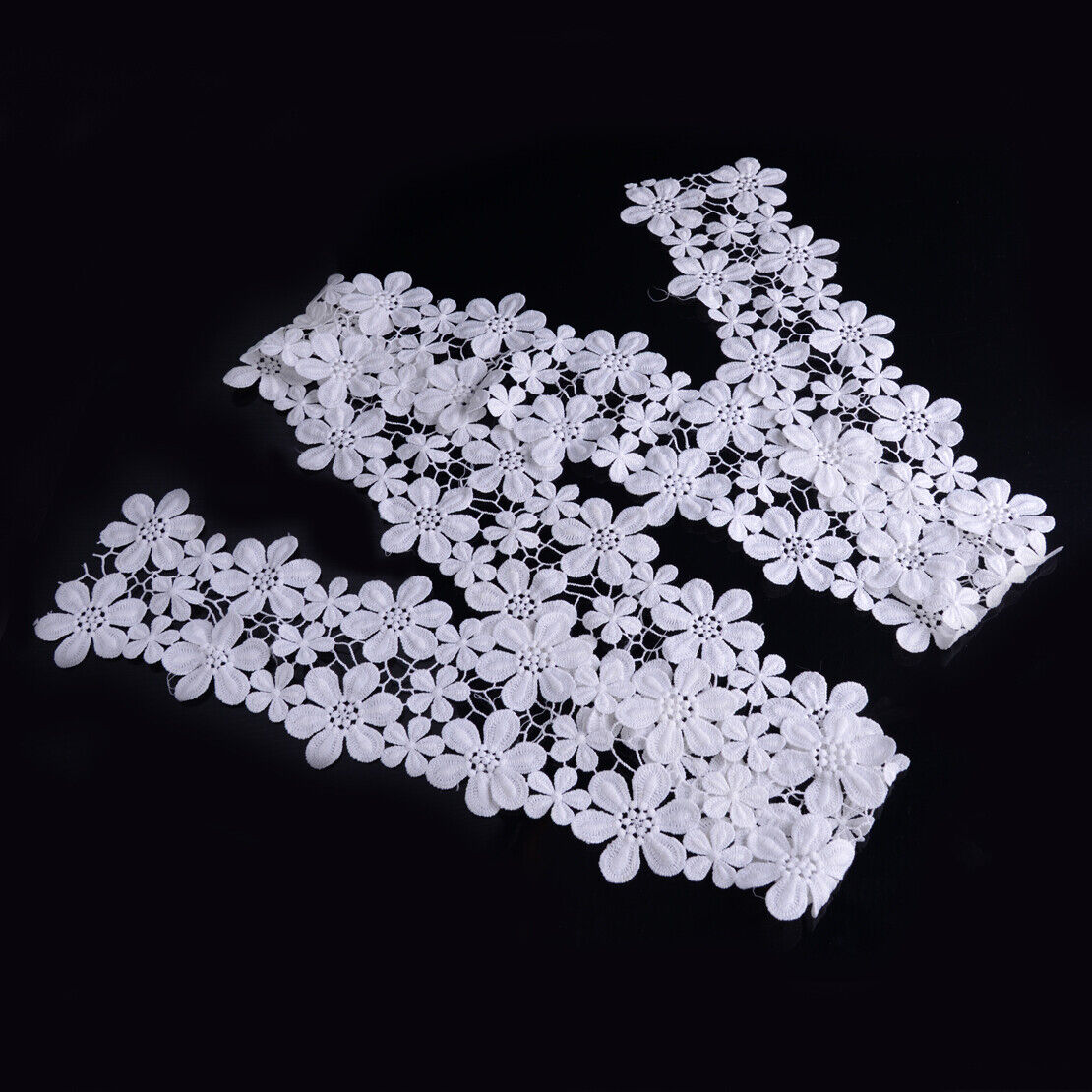2 Yards White Polyester Lace Trim Wedding Dress Ribbon Applique Sewing Craft Ly