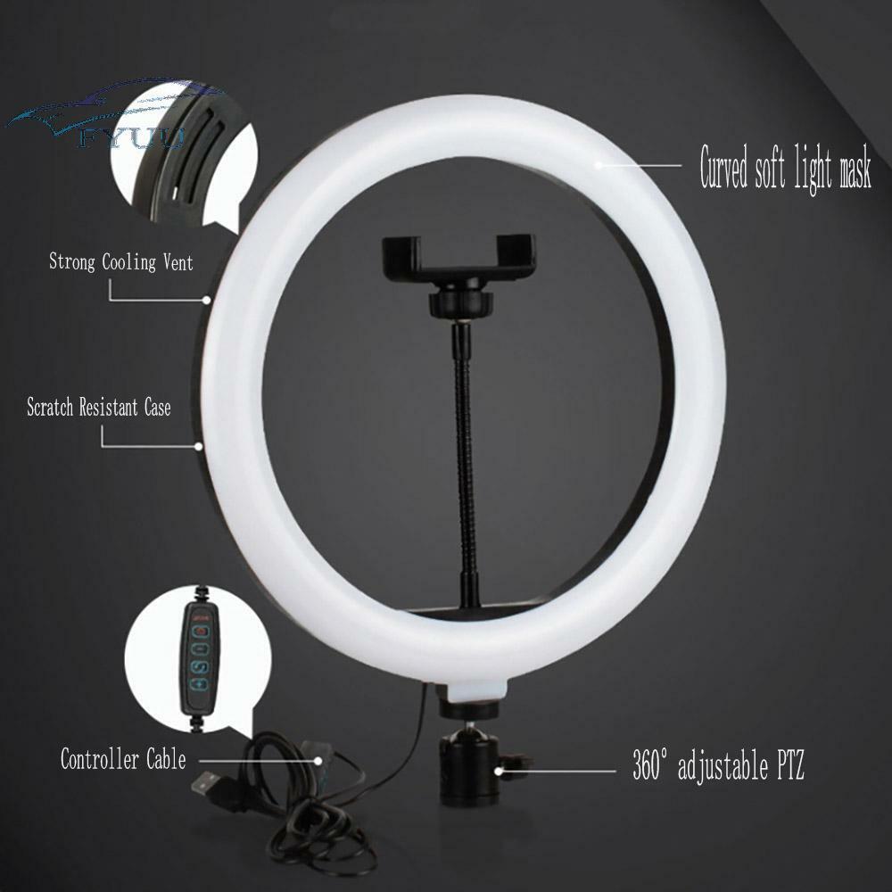 For Video Live Streaming Makeup Selfie 10 inch USB Plug Ring Light 3 Light Modes