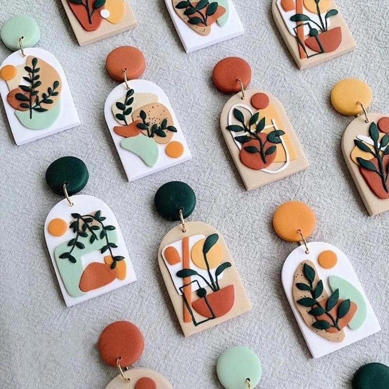 36Pcs Polymer Clay Cutters 40 Circle Shape Cutters with Earring Hooks Earplugs