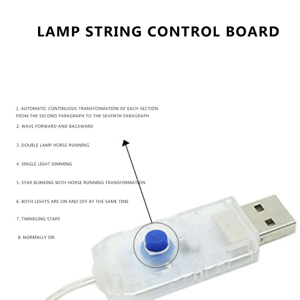 5V USB LED Strips Light Remote Controller Circuit Board Christmas Decor