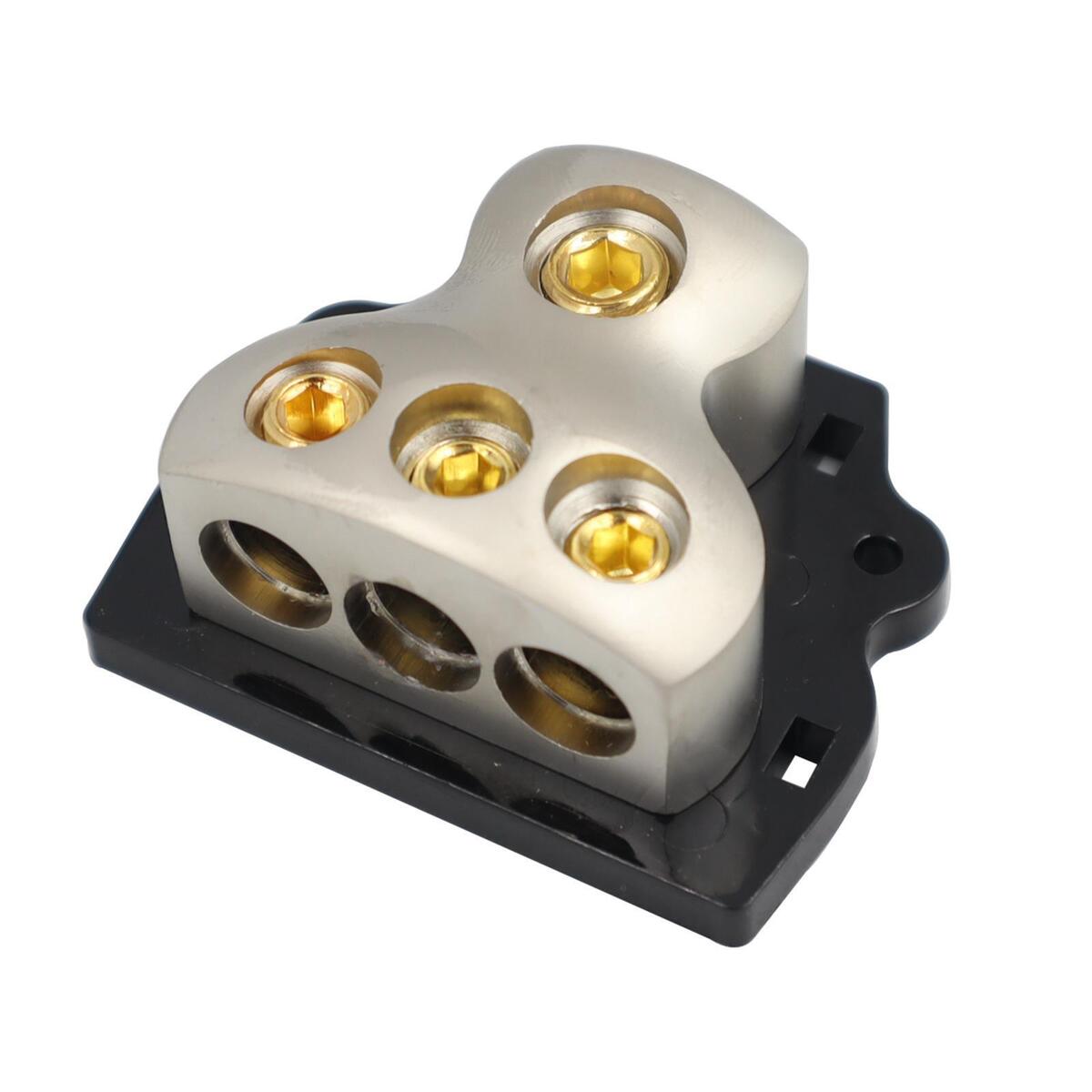 3 Way Power Ground Distributor Block 3x 4 Gauge Out Accessory