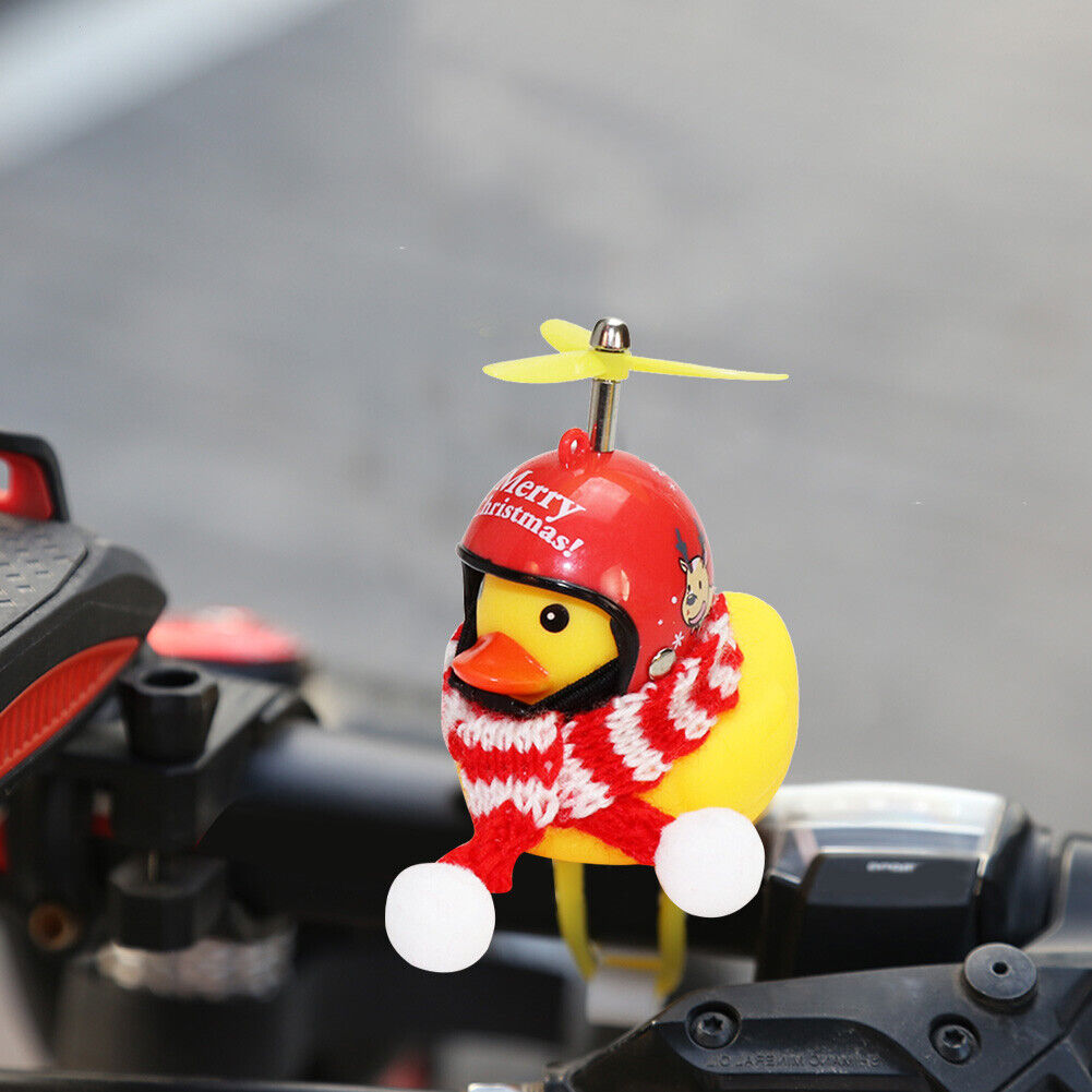 Scooter Bike Mini Wind-Breaking Duck Bamboo Dragonfly Helmet Car Decor (A)