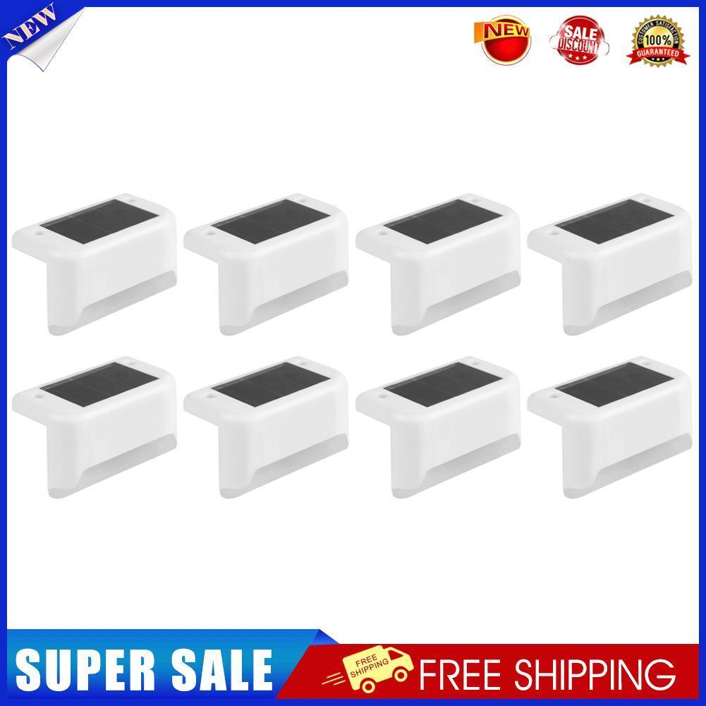 8pcs LED Solar Path Stair Fence Lamp Outdoor Waterproof Step Deck Light (D)