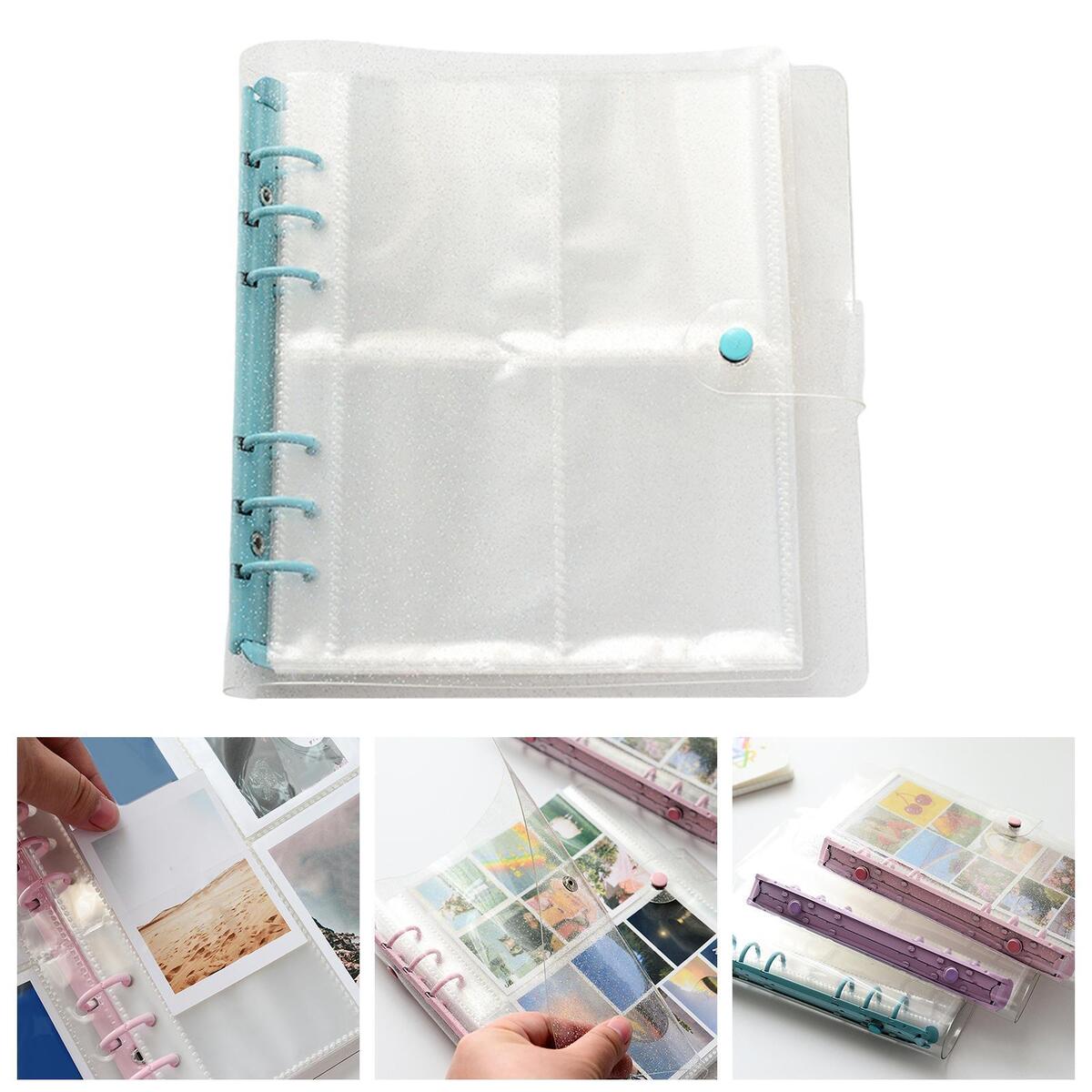 3 inch Mini Photo Album 6-Ring Binder Shiny Clear  Protectors Sleeve  Refillable