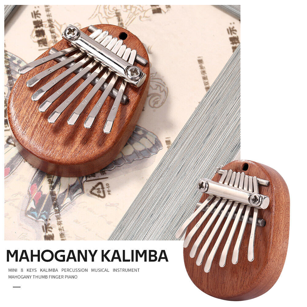 Percussion Musical Instrument Mahogany Wood Thumb Piano Mini 8 Keys Kalimba