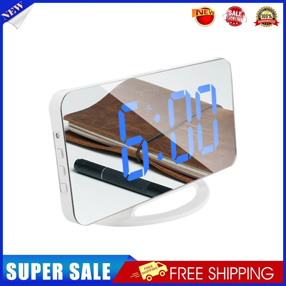 LED Mirror Wake Up Clock Electronic Auto Photosensitive Alarm Clock (B)