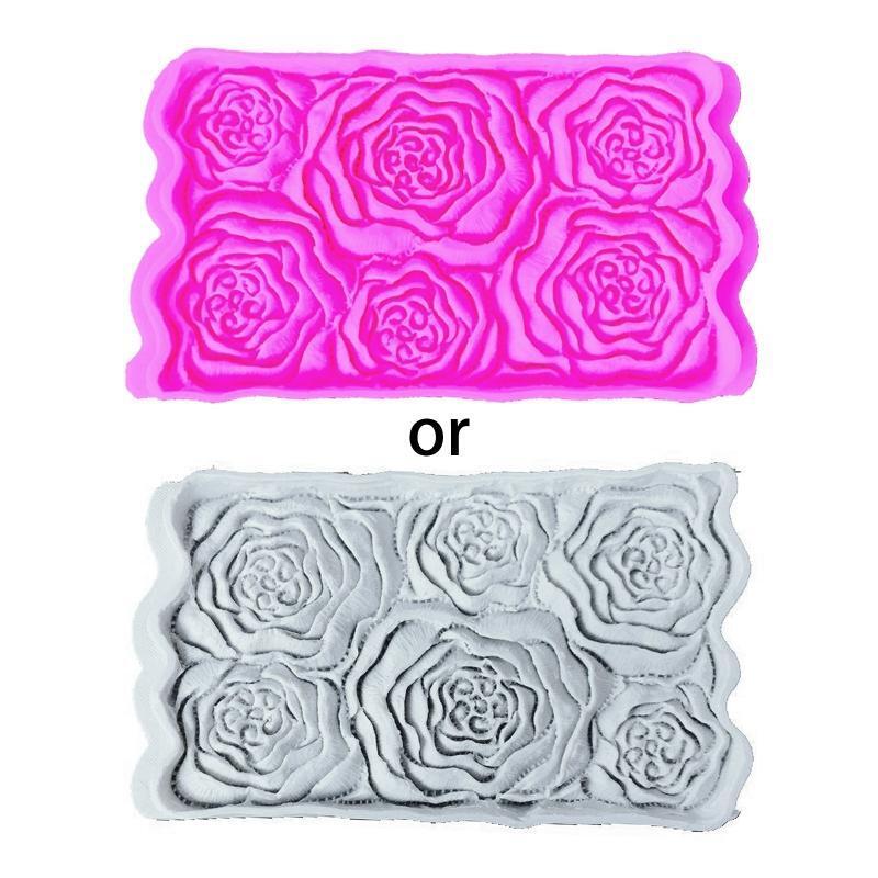 Silicone Fondants Molds Clay Candle Moulds Peony Shape Bakewares Baking Accessoy