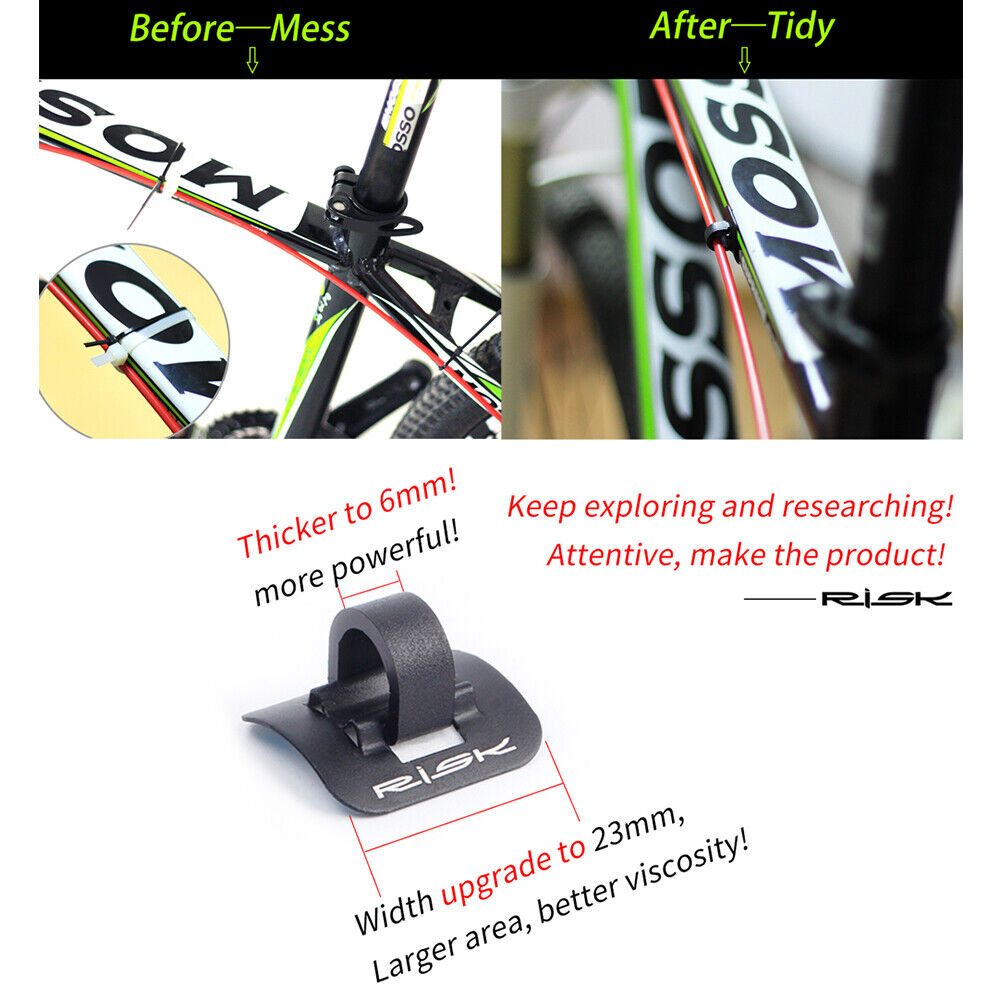 6pcs RISK Bicycle Cable Housing Fixed C Clip Brake Shift Cable Frame Holder