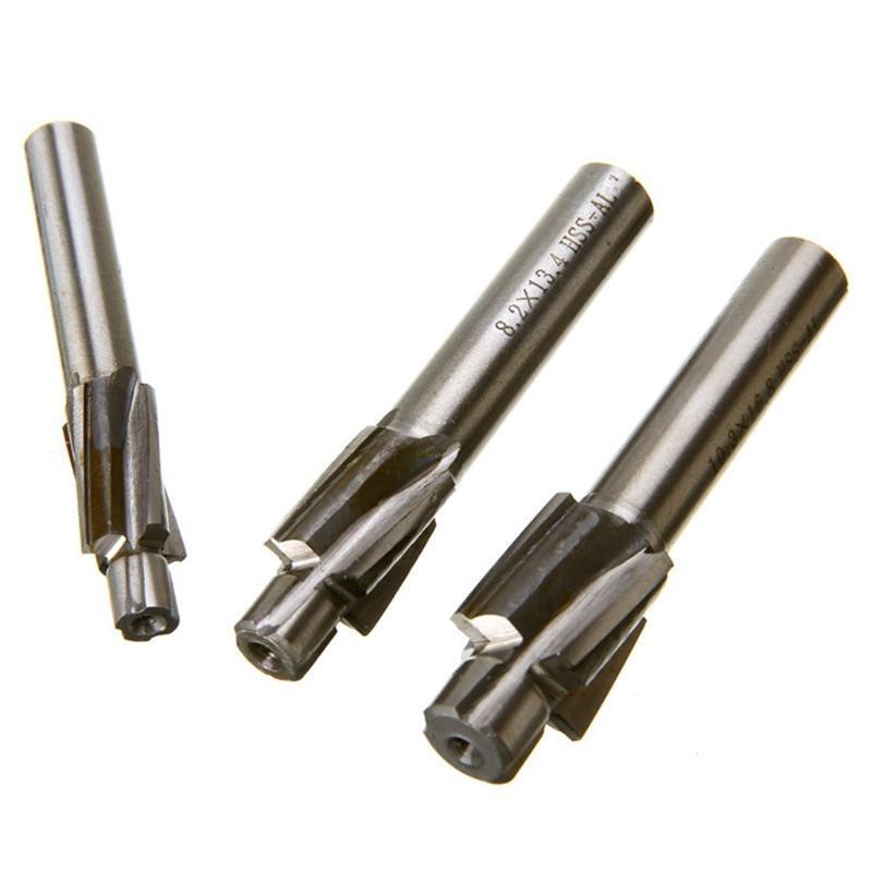 Counterbore End Mill 7 Pcs M3-M12 Straight Shank Cutter Stainless Steel Tools