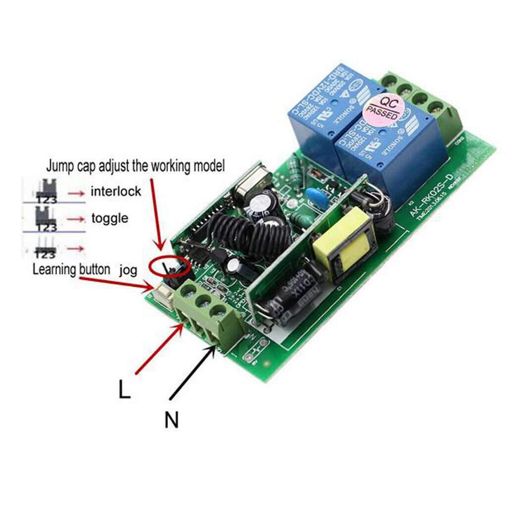 AC85-250V 10A 2 Channel   Remote Control  Switch Receiver