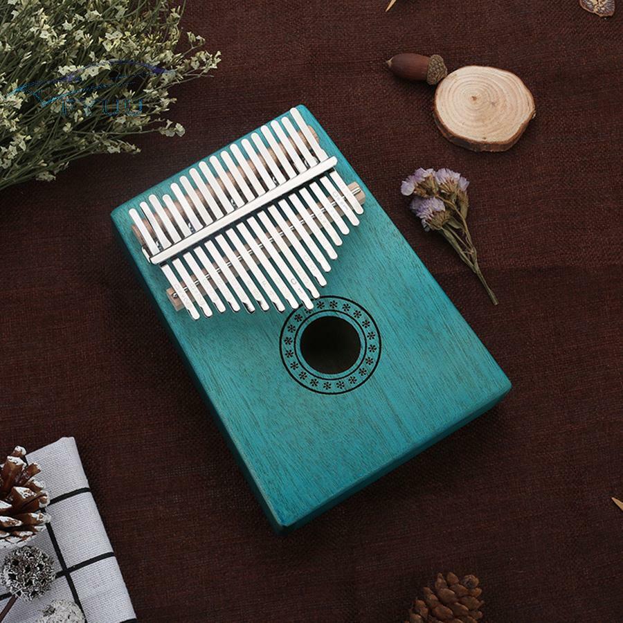 Mahogany Wood 17-Keys Kalimba Finger Piano Thumb Instrument w/ Tuner Hammer New