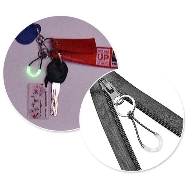 20Pcs Zipper Pull Self-luminous Drawstring Head Anti-lost Luminous Zipper Pull