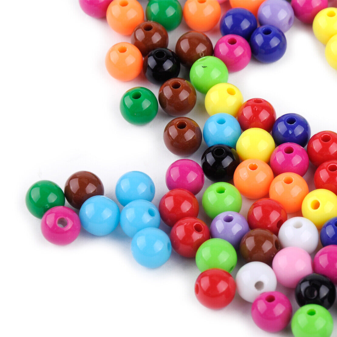 150x 8mm Round Mixed Color Loose Spacer Acrylic Beads Charms Jewelry Making Li