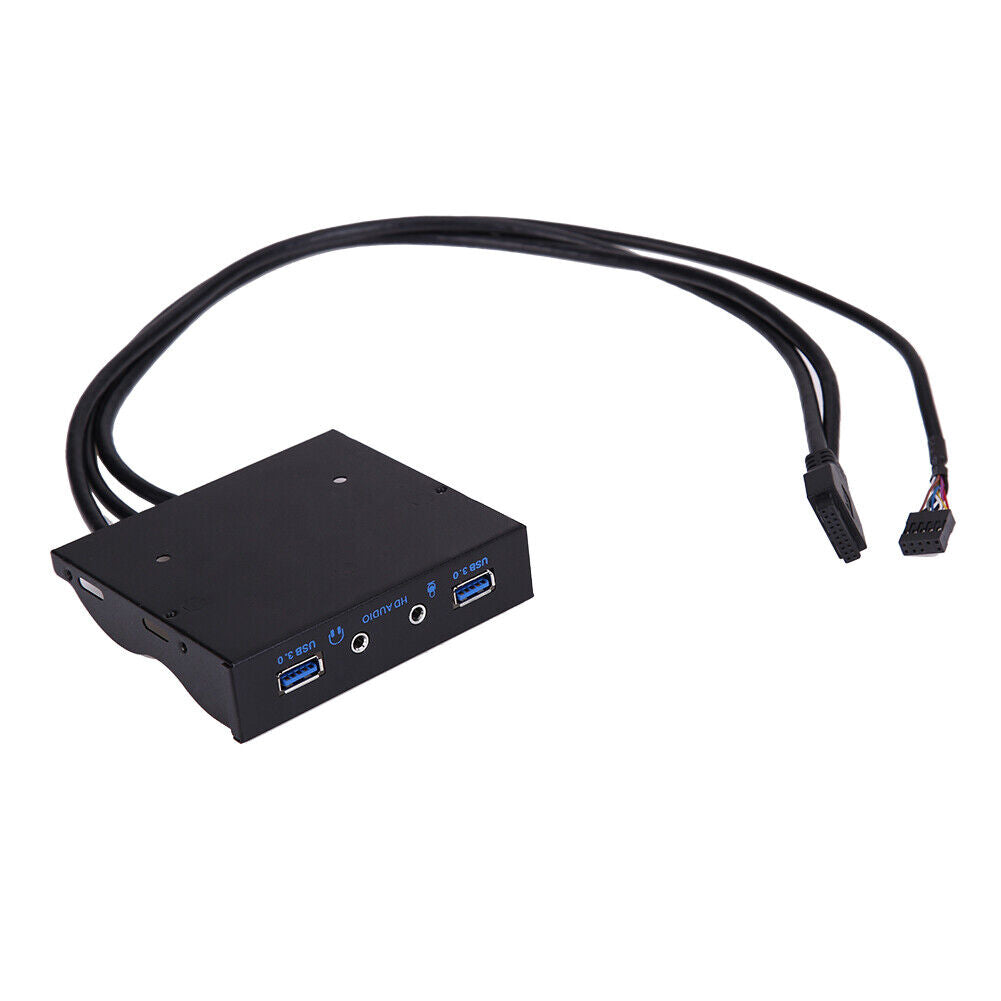 3.5" 20Pin to 2 USB 3.0 Port HUB + HD Audio PC Floppy Expansion Front Panel